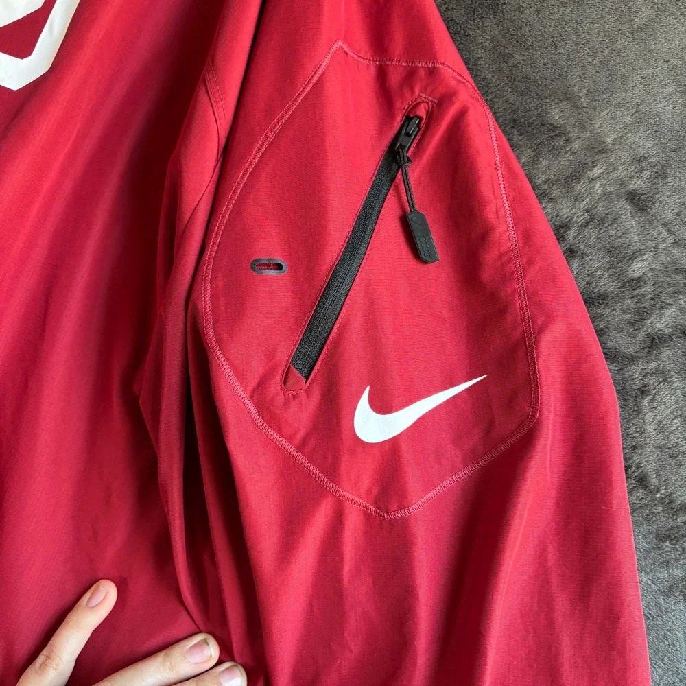Nike Mens Polyester Pullover Quarter Zip Storm-Fit Oklahoma Sooners 2XL Red